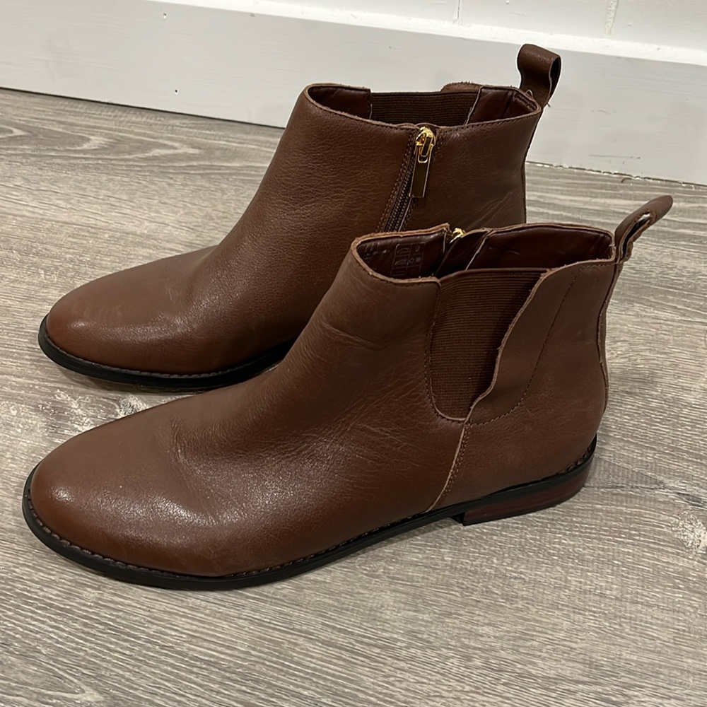 Land’s End leather Ankle boots Sz 9-1/2B brown